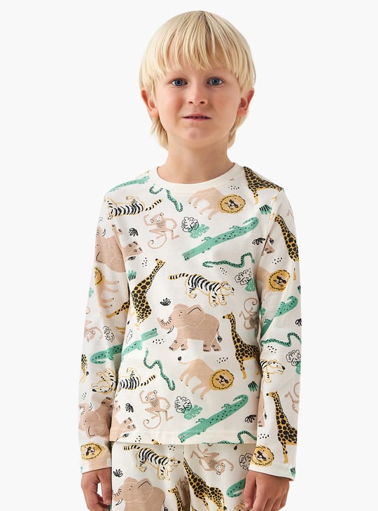 Juniors Safari Print T-shirt and Pyjama Set