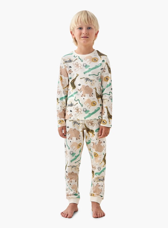 Juniors Safari Print T-shirt and Pyjama Set