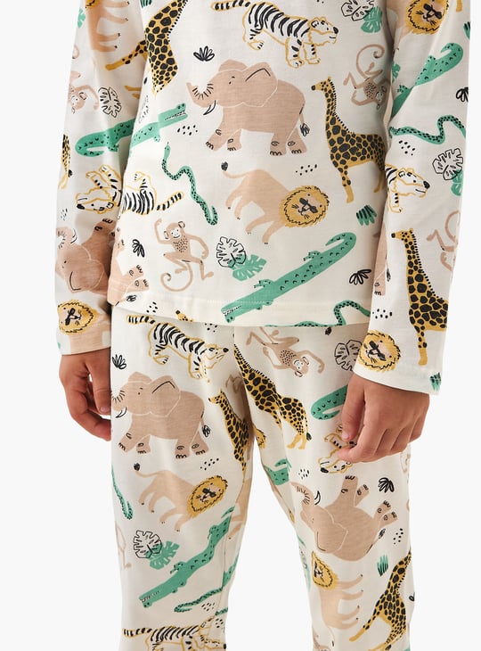 Juniors Safari Print T-shirt and Pyjama Set