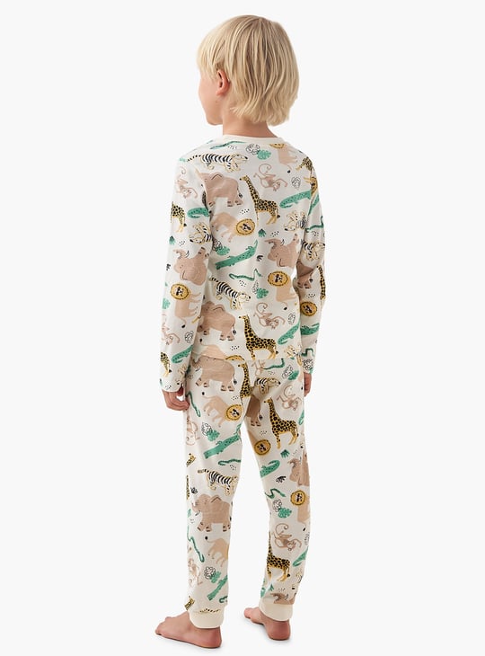 Juniors Safari Print T-shirt and Pyjama Set