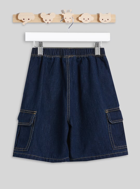 Juniors Washed Denim Cargo Shorts
