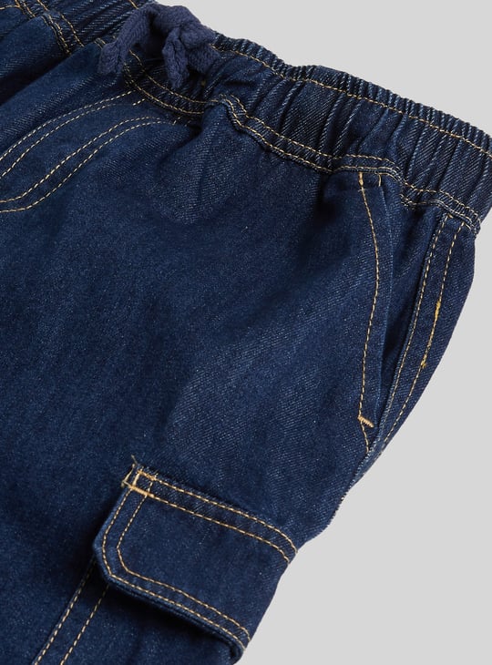Juniors Washed Denim Cargo Shorts
