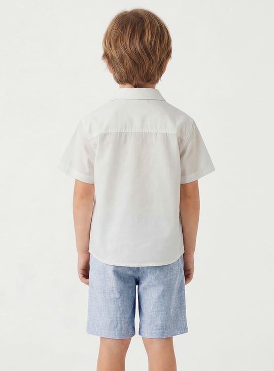 Juniors Woven Striped Layered Shirt and Shorts Set