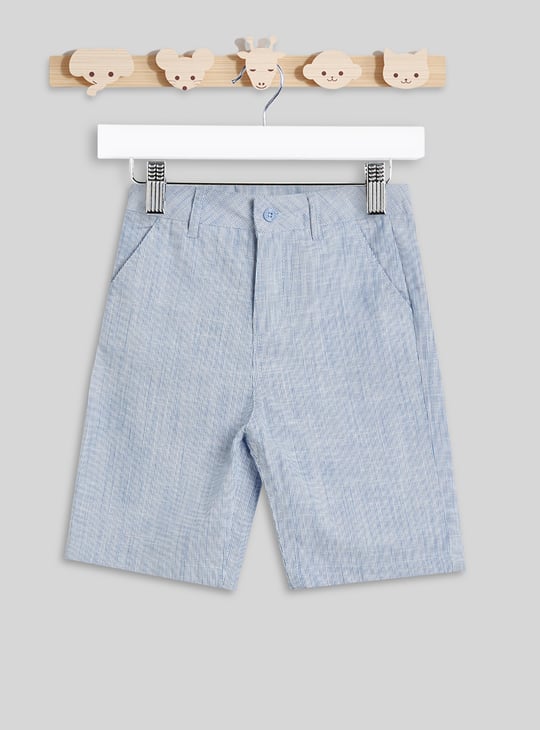 Juniors Woven Striped Layered Shirt and Shorts Set