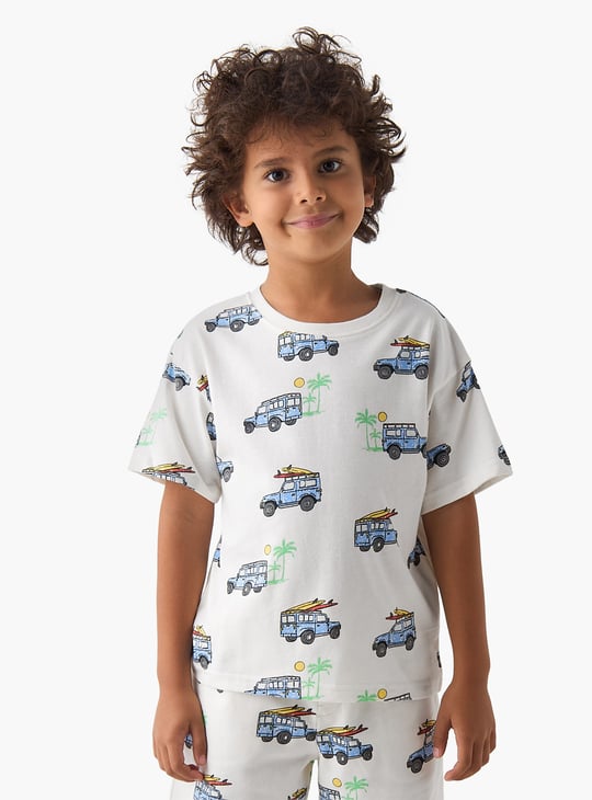 Juniors Printed 3 Piece T-shirts and Shorts Set