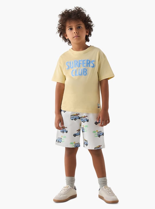 Juniors Printed 3 Piece T-shirts and Shorts Set