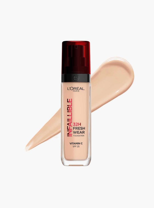 L'Oreal Paris Infallible 32H Fresh Wear Foundation - Natural Beige 125/Warm Undertone,30 ml