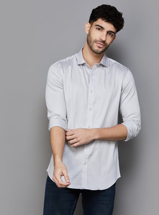 JACK & JONES Men Solid Slim Fit Casual Shirt
