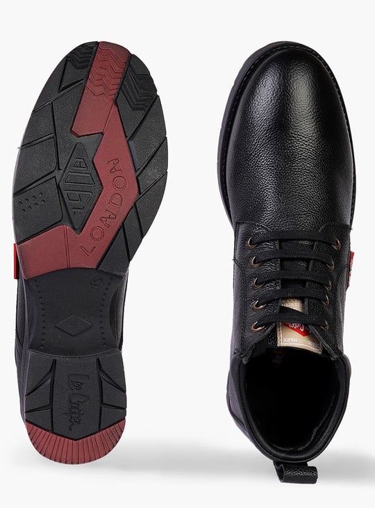 LEE COOPER Textured  Leather Ankle Boots