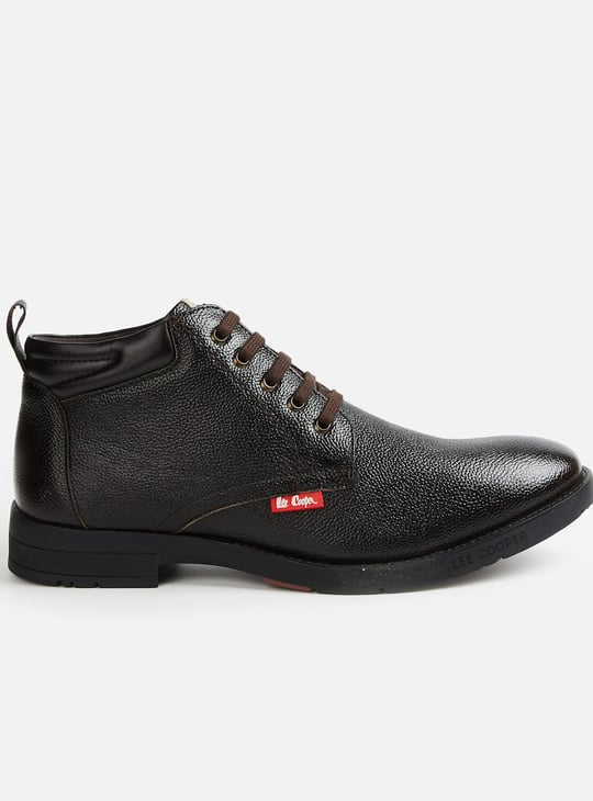 LEE COOPER Textured  Leather Ankle Boots