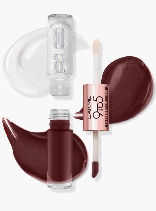 LAKME 9 to 5 Matte to Glass Liquid Lip - Nut Roast - 7.6ml