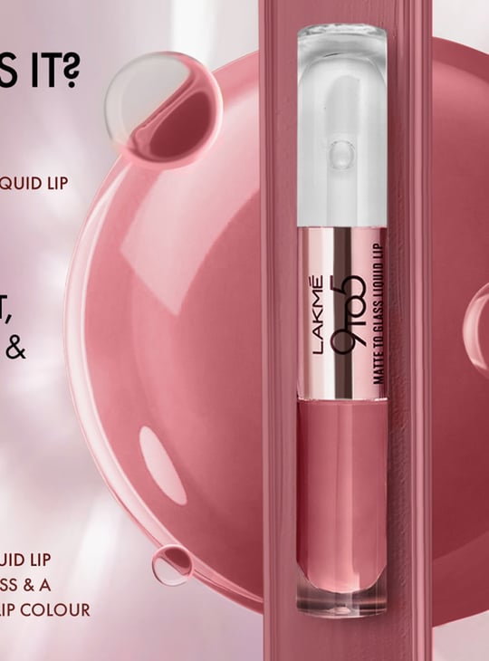 LAKME 9 to 5 Matte to Glass Liquid Lip - Nut Roast - 7.6ml