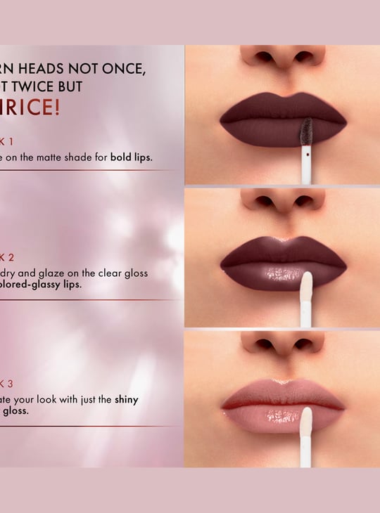 LAKME 9 to 5 Matte to Glass Liquid Lip - Nut Roast - 7.6ml