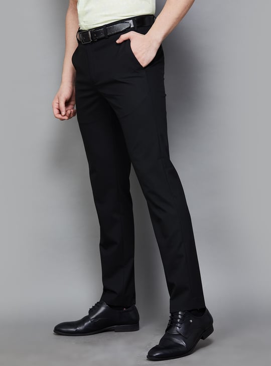 PARK AVENUE Men Solid Super Slim Formal Trousers