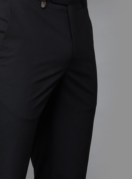 PARK AVENUE Men Solid Super Slim Formal Trousers