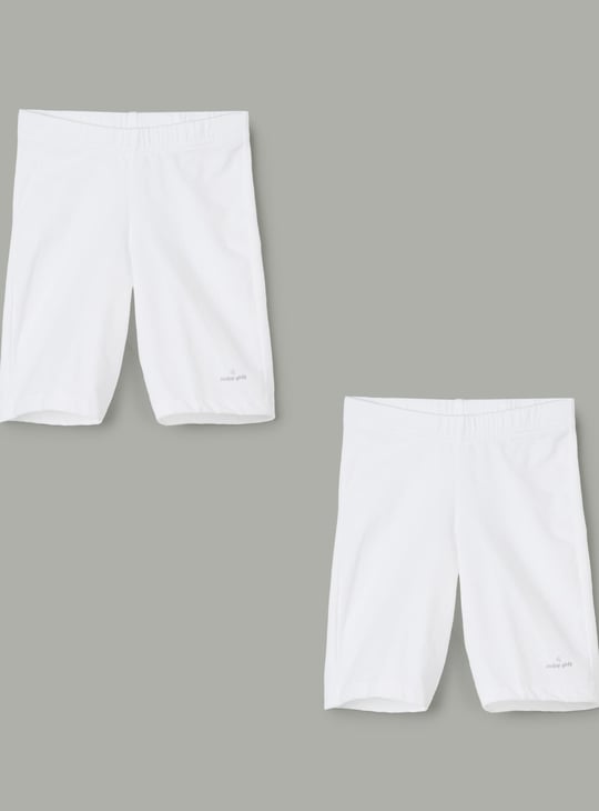 JOCKEY Girls Solid Cycling Shorts - Pack of 2