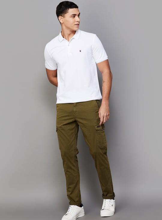 LP SPORT Men Solid Polo T-shirt