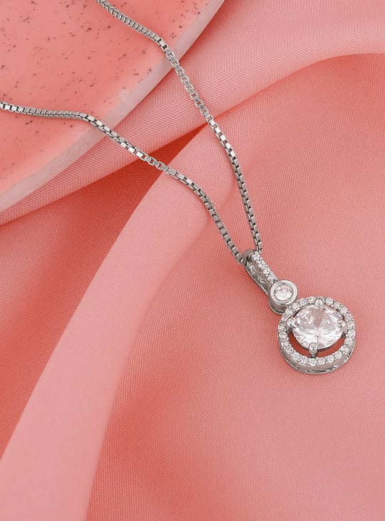 GIVA Sterling Silver Drizzle Drop Chain with Pendant