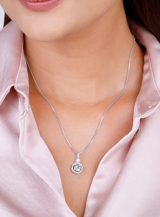GIVA Sterling Silver Drizzle Drop Chain with Pendant
