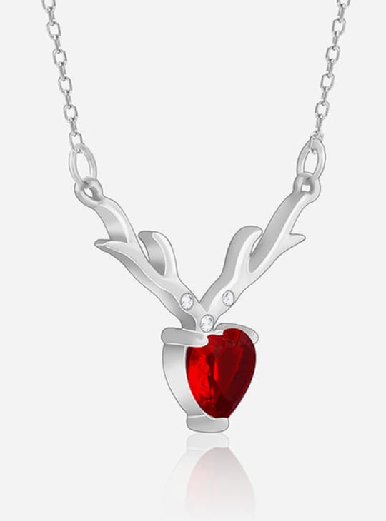 GIVA Sterling Silver Deer Hear Chain with Pendant