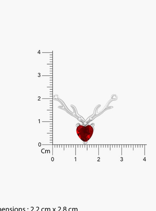 GIVA Sterling Silver Deer Hear Chain with Pendant