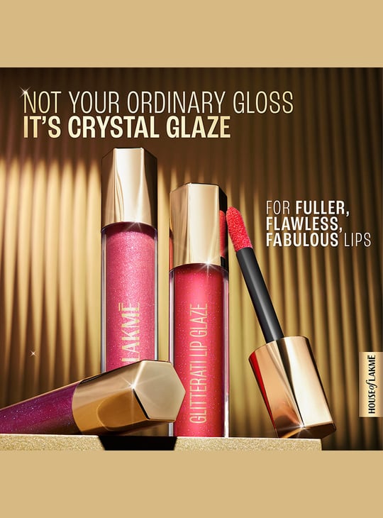 LAKME Glitterati Lip Glaze  - 501 Berry Sparkler - 5ml