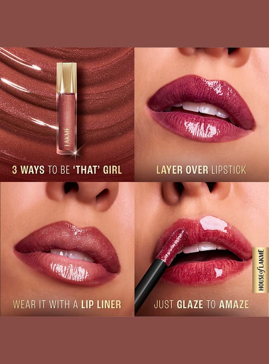 LAKME Glitterati Lip Glaze  - 501 Berry Sparkler - 5ml