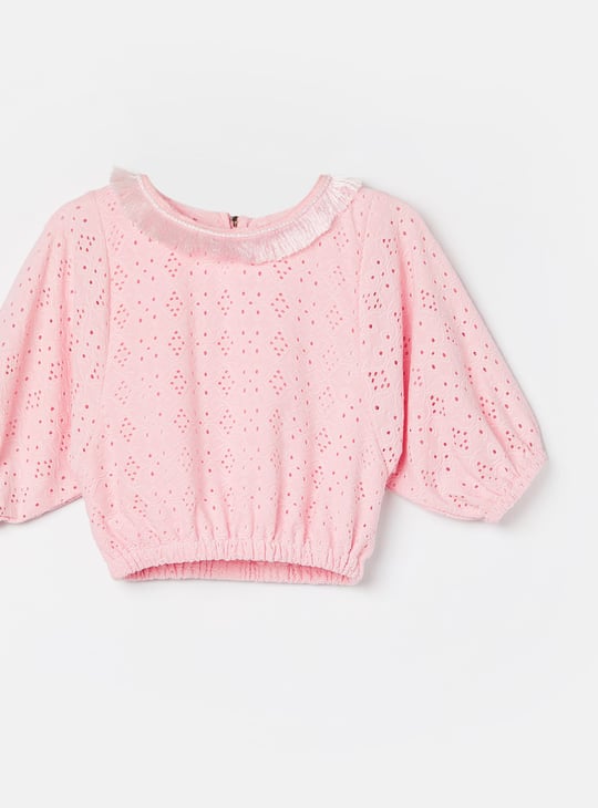 PEPPERMINT Schiffli Embroidered Top with Trousers