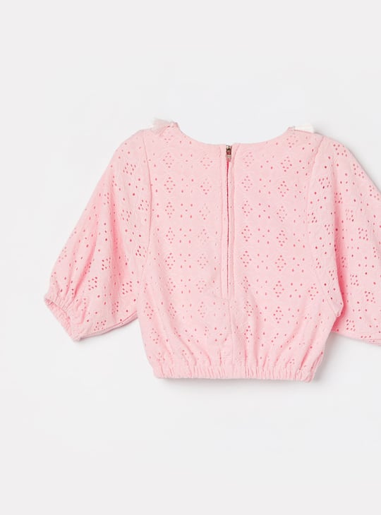 PEPPERMINT Schiffli Embroidered Top with Trousers