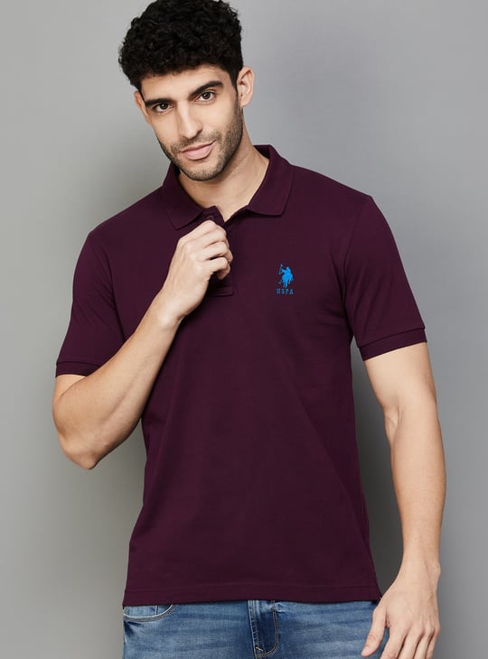 US POLO ASSN Solid Regular Fit Polo T-shirt