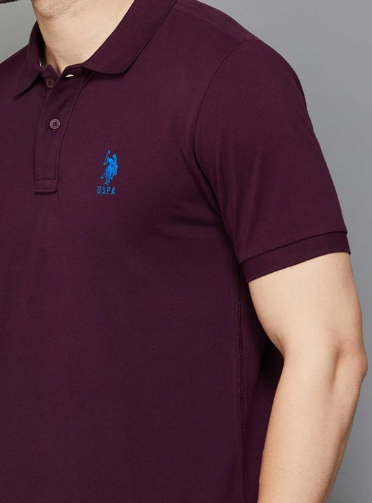 US POLO ASSN Solid Regular Fit Polo T-shirt