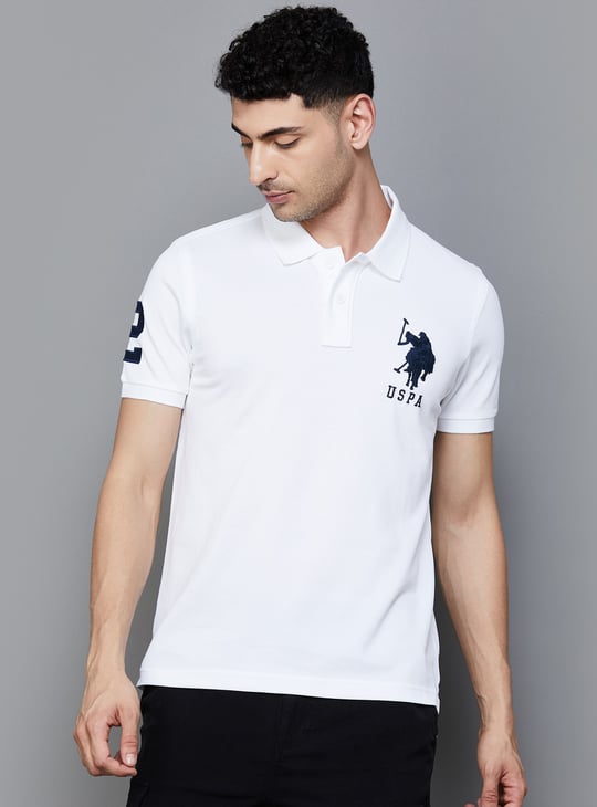 US POLO ASSN Logo Appliqued Polo T-shirt