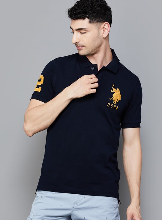 US POLO ASSN Logo Embroidered Regular Fit Polo T-Shirt