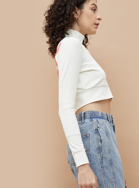 GINGER Back Print Crop Sweatshirt