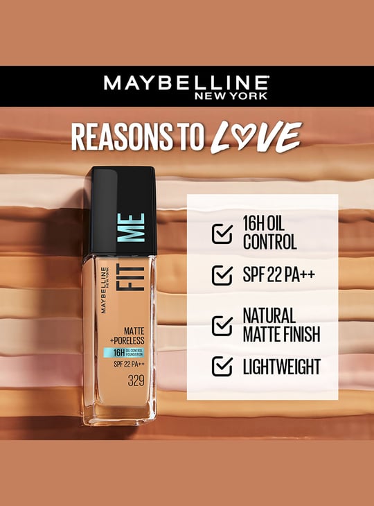 MAYBELLINE NEW YORK Fit Me Matte Poreless Foundation - 329 - 30ml