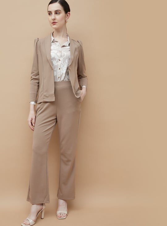CODE Solid Shawl Collar Single-Breasted Blazer