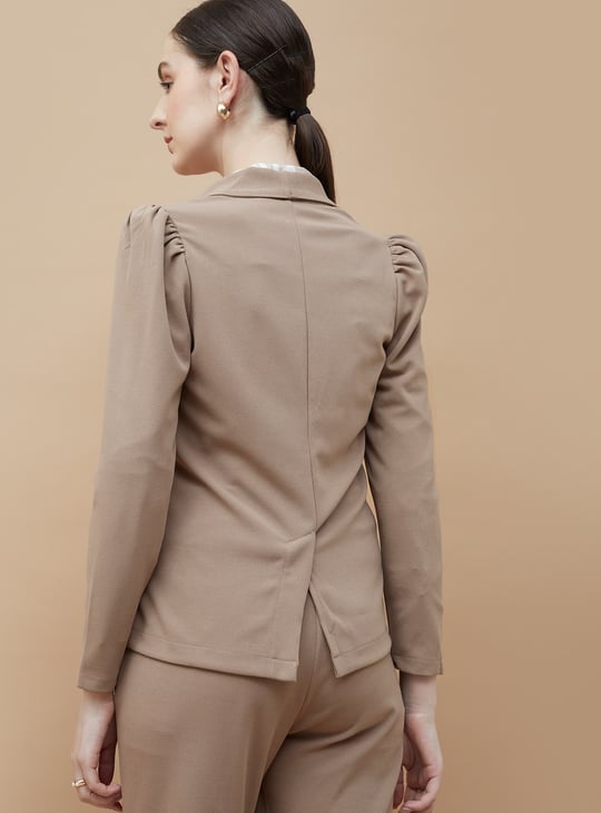 CODE Solid Shawl Collar Single-Breasted Blazer