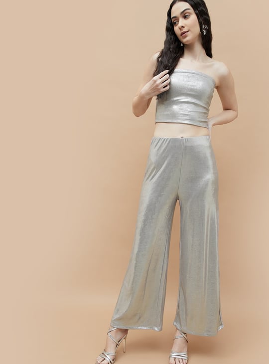 GINGER Metallic Cropped Tube Top
