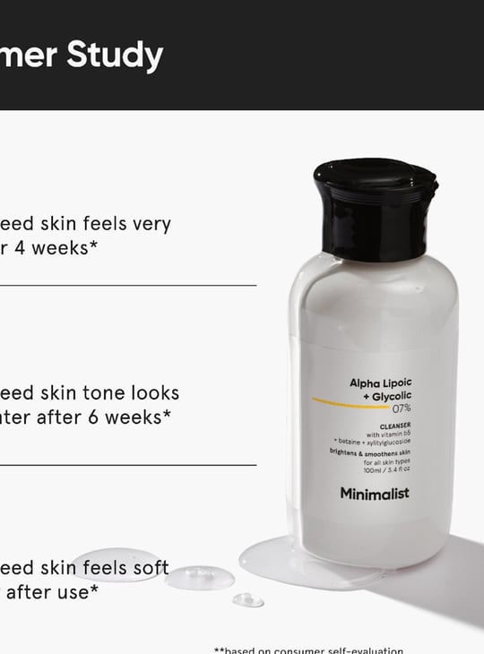 MINIMALIST 7-Percent ALA & AHA Brightening Face Wash - 100ml