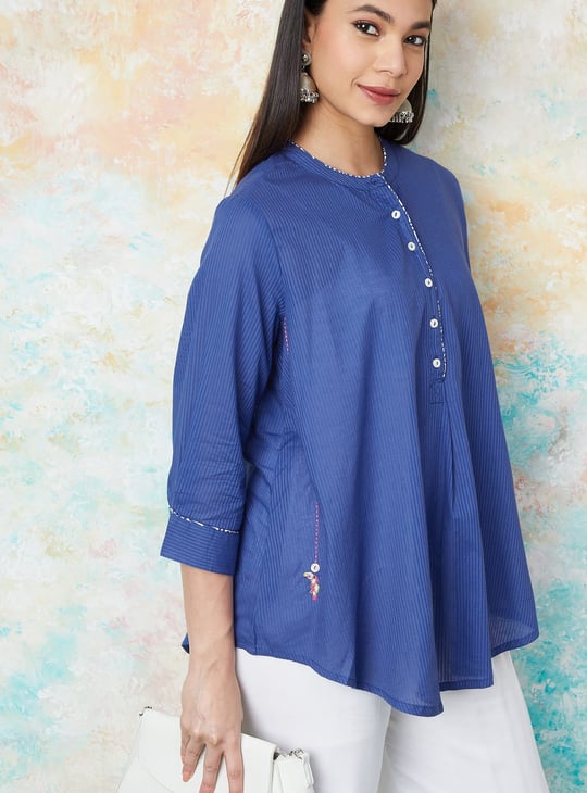 MELANGE Striped A-Line Tunic