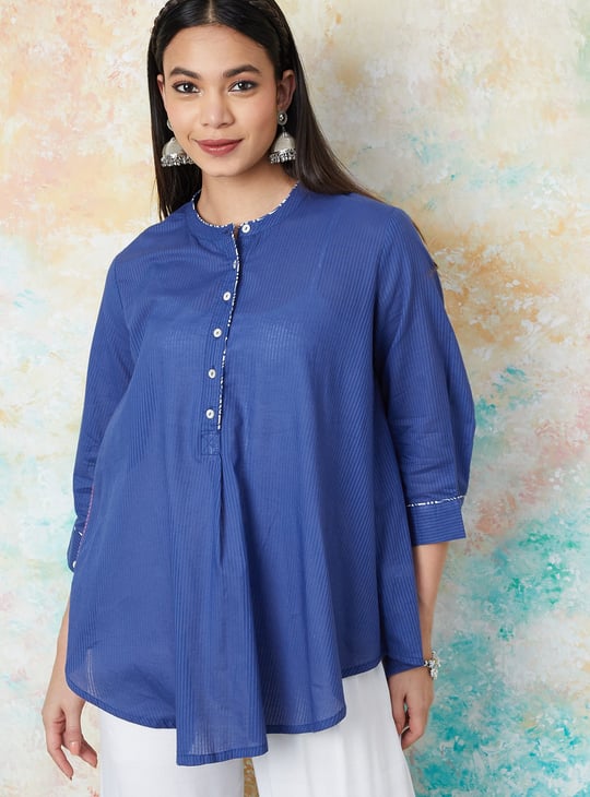 MELANGE Striped A-Line Tunic