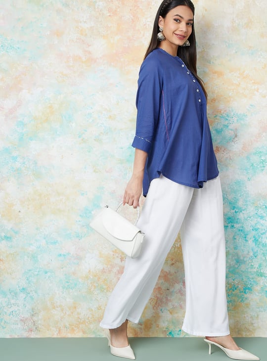 MELANGE Striped A-Line Tunic
