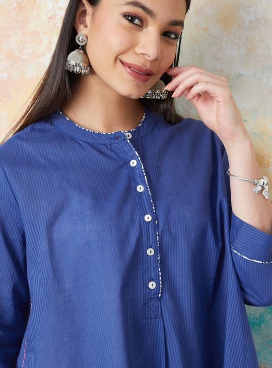 MELANGE Striped A-Line Tunic