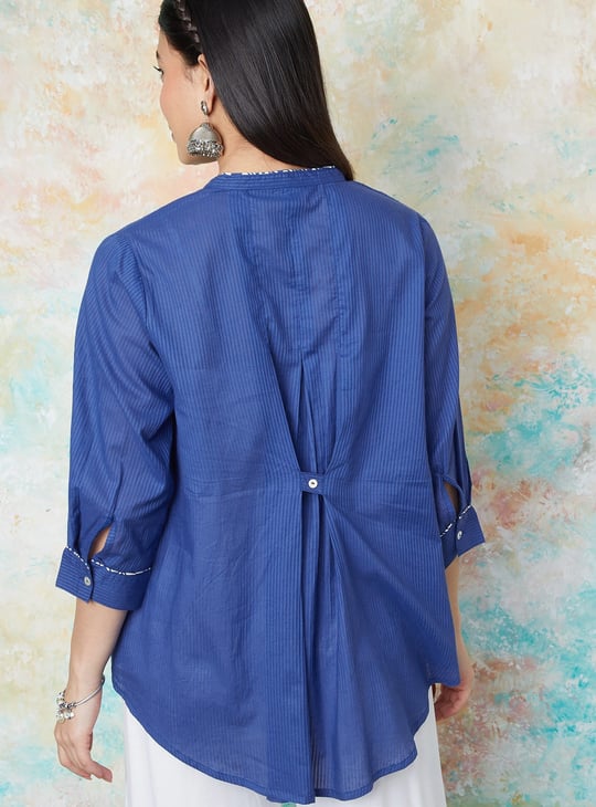 MELANGE Striped A-Line Tunic
