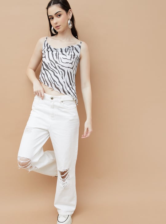 GINGER Printed Asymmetrical Top