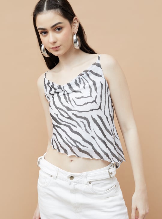 GINGER Printed Asymmetrical Top