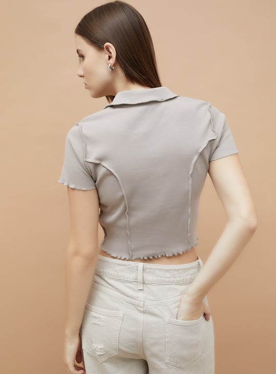 GINGER Solid Polo T-shirt