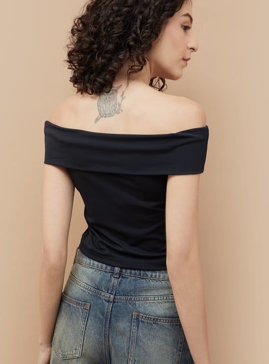 GINGER Off-Shoulder Crop Top
