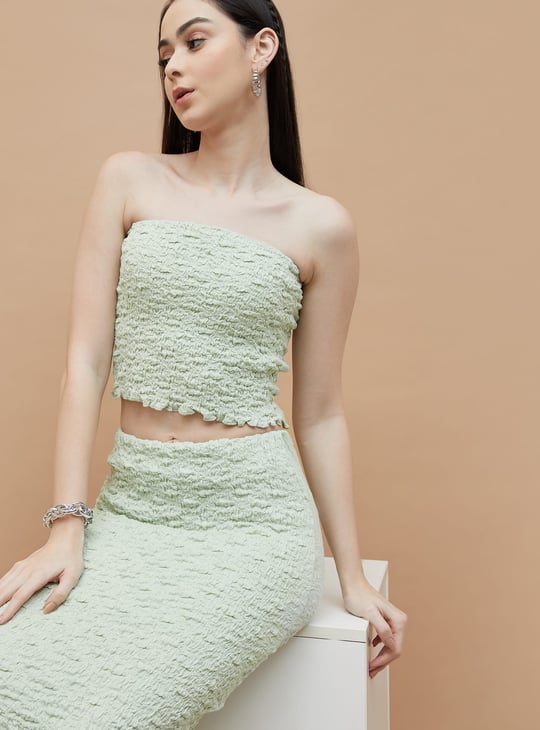 GINGER Textured Crop Tube Top