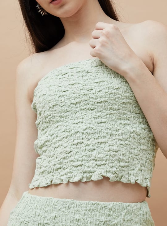 GINGER Textured Crop Tube Top